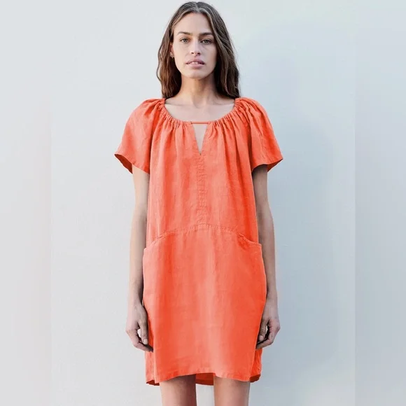 Sundry | Dresses | Euc Sundry Short Sleeve Linen Mini Dress | Poshmark